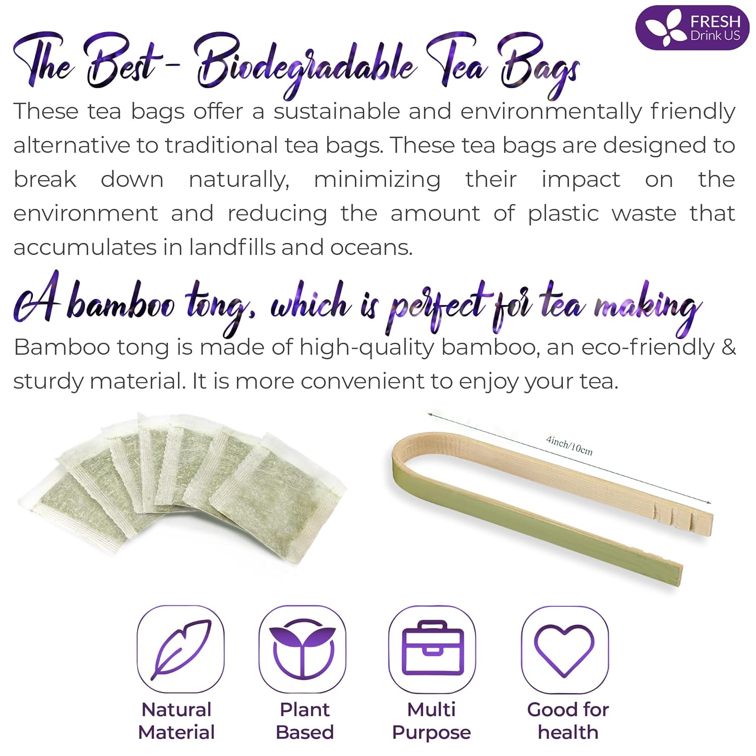 Premium Lavender Mint Tea Bags. 100% Natural, Blend of Lavender, Peppermint, Sage and Licorice. by FreshDrinkUS - Natural and Premium Herbal Tea
