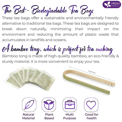 Premium Lavender Mint Tea Bags. 100% Natural, Blend of Lavender, Peppermint, Sage and Licorice. by FreshDrinkUS - Natural and Premium Herbal Tea