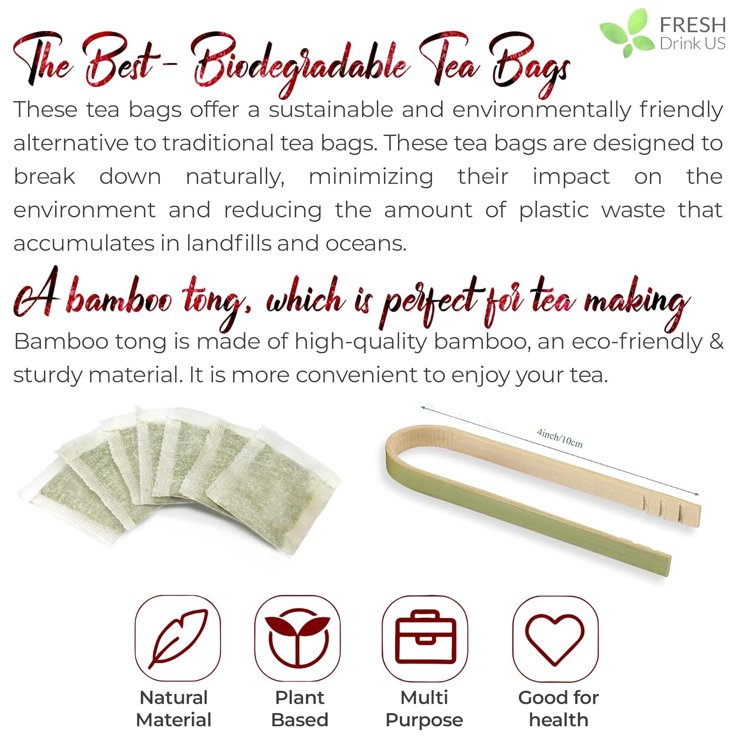 Raspberry Leaf Tea Bags, 100% Natural &amp; Pure from Raspberry Leaves. Loose Leaf Raspberry Herbal Tea, Made with Natural Material Tea Bags, Raspberry Leaf Tea. No Sugar, No Caffeine, No Gluten, Vegan. by FreshDrinkUS - Natural and Premium Herbal Tea