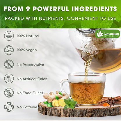 SIimming Detox Tea Caffeine Free - Herbal Tea with Chamomile, Hibiscus Tea &amp; Ginger Root by FreshDrinkUS - Natural and Premium Herbal Tea