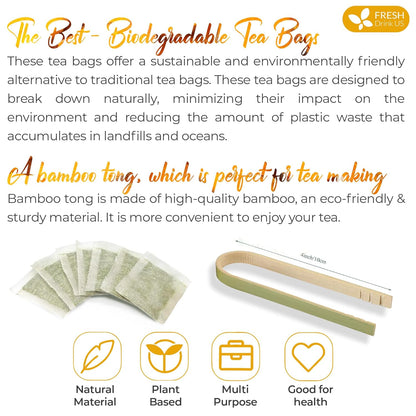 Premium Ginger Turmeric Tea Bags, Hand-made Blend of Ginger and Turmeric Herbal Tea, Eco-conscious Tea Bags. No Sugar, No Caffeine, No Gluten, Vegan. by FreshDrinkUS - Natural and Premium Herbal Tea