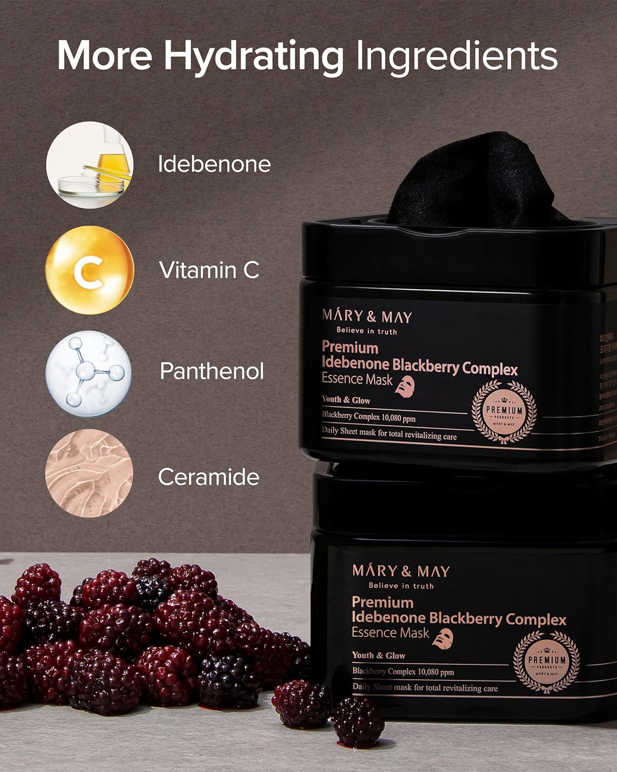Mary &amp; May Premium Idebenone Blackberry Complex Essence Mask by AsiaBeautyMall