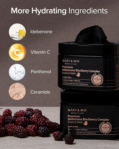 Mary &amp; May Premium Idebenone Blackberry Complex Essence Mask by AsiaBeautyMall
