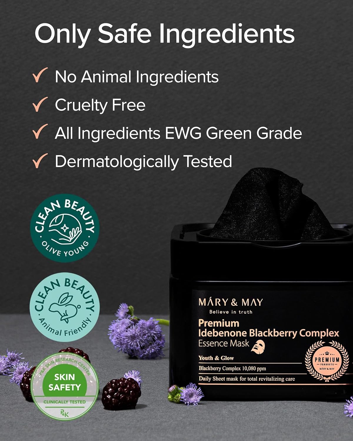 Mary &amp; May Premium Idebenone Blackberry Complex Essence Mask by AsiaBeautyMall