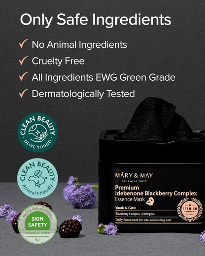 Mary &amp; May Premium Idebenone Blackberry Complex Essence Mask by AsiaBeautyMall