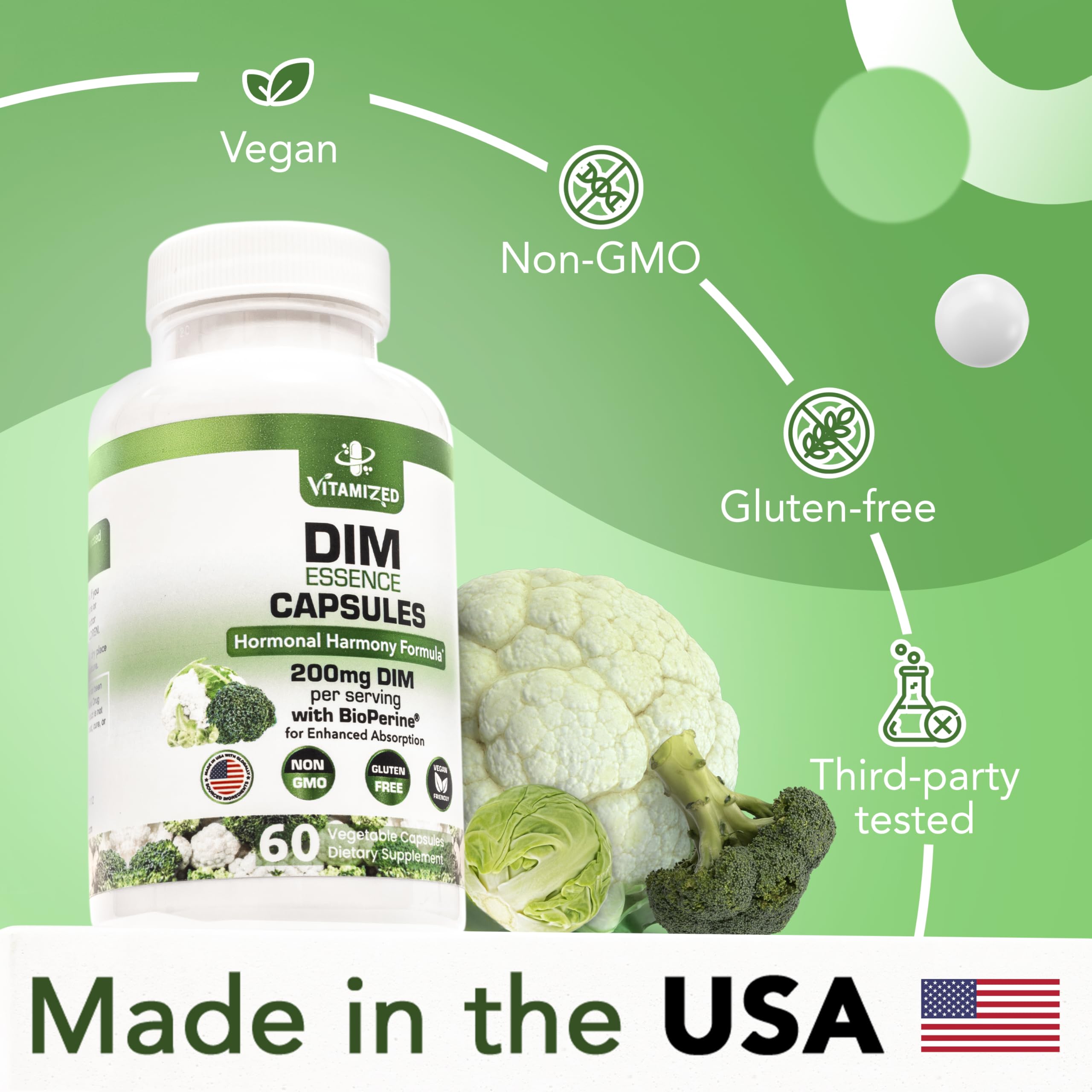 DIM Estrogen Supplement - Hormone Balance, Skin Health, and Menopause Support | Vitamized by The VITAMIZED Shop