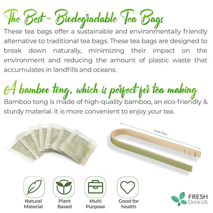 Mugwort Leaf Tea Bags, 100% Natural and Pure Mugwort Leaves, Loose Leaf Mugwort Herbal Tea, Mugwort Leaf Tea, No Sugar, No Caffeine, No Gluten, Vegan. by FreshDrinkUS - Natural and Premium Herbal Tea