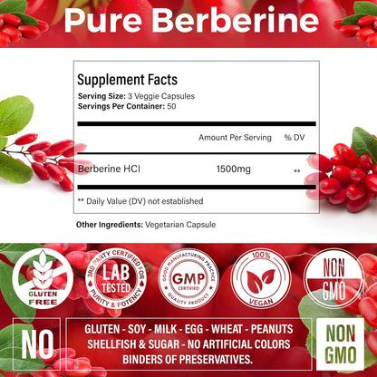 Premium Berberine Supplement, Non-GMO, Gluten-Free by FreshDrinkUS - Natural and Premium Herbal Tea