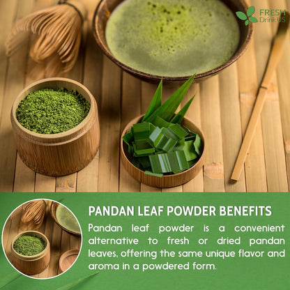 Natural Pandan Leaves Dried, No Additives, No Caffeine, Vegan by FreshDrinkUS - Natural and Premium Herbal Tea