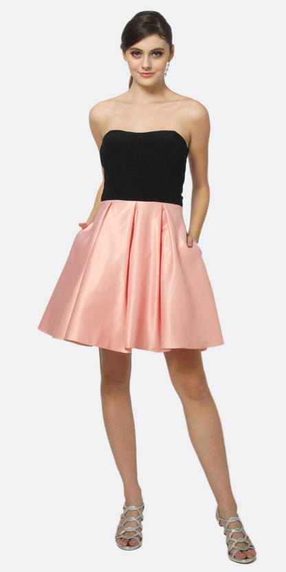 Juliet 829 Two-Tone Sweetheart Short A-Line Dress by DiscountDressShop
