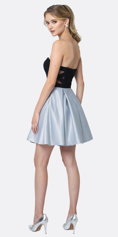 Juliet 829 Two-Tone Sweetheart Short A-Line Dress by DiscountDressShop