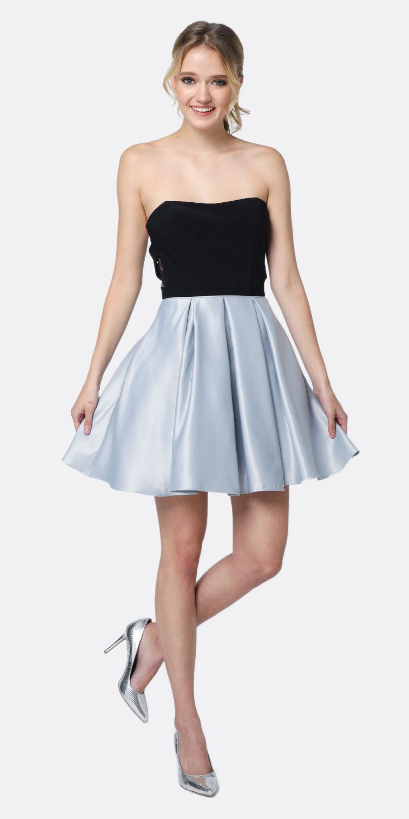Juliet 829 Two-Tone Sweetheart Short A-Line Dress by DiscountDressShop