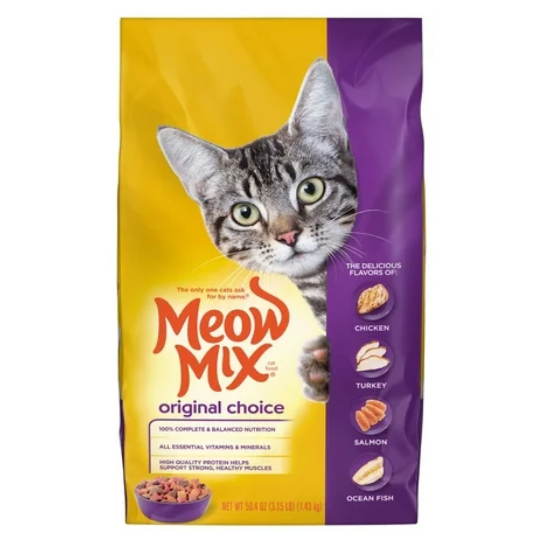 Meow Mix Original Choice Dry Cat Food Chicken, Turkey &amp; Salmon (3.15 lbs) by Farmacias Savia