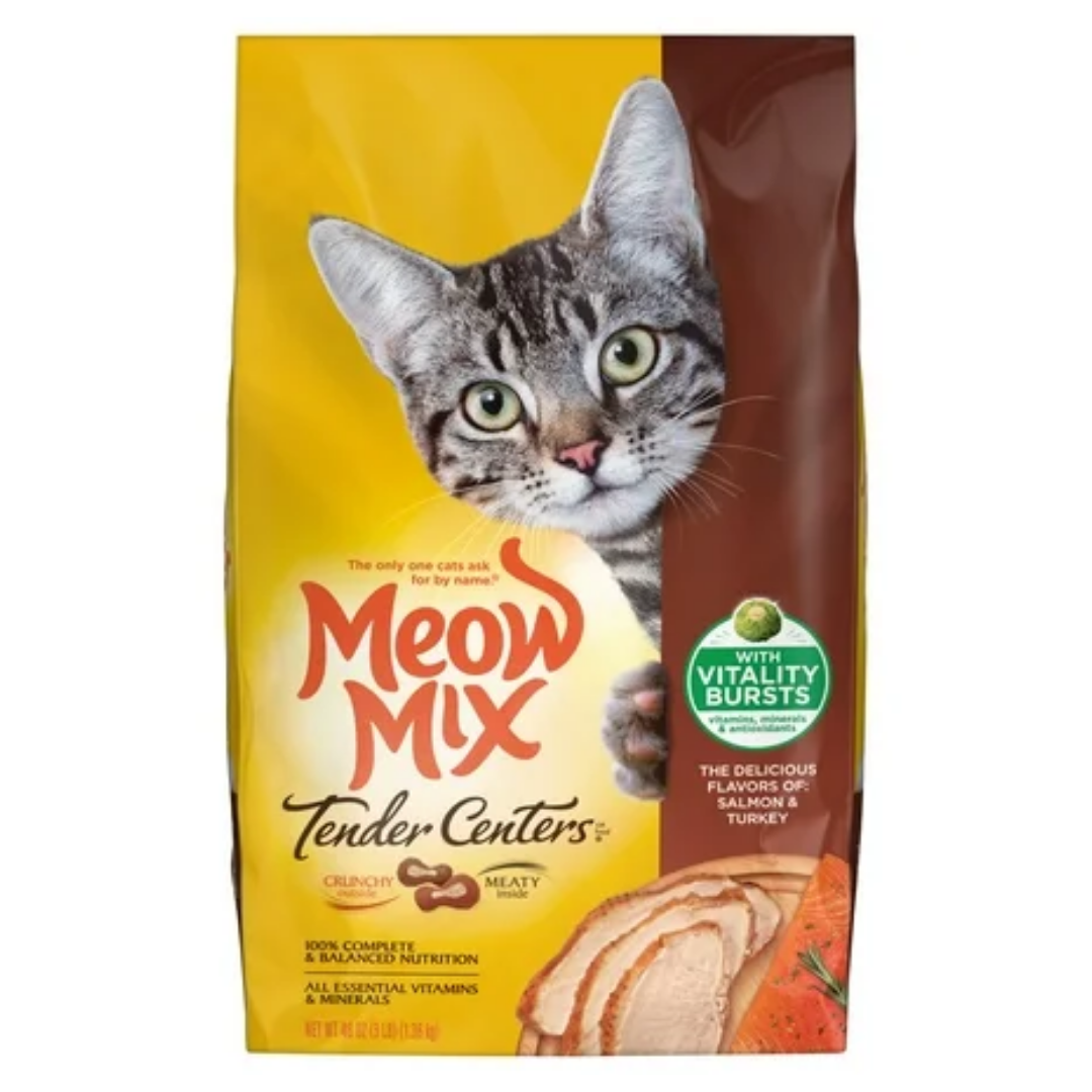 Meow Mix Tender Centers Dry Cat Food Salmon &amp; White Meat Chicken (3 lbs) by Farmacias Savia