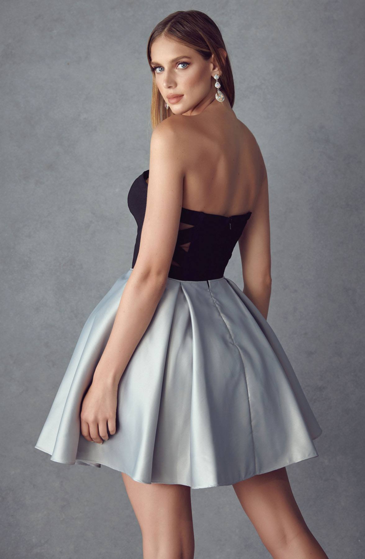 Juliet 829 Two-Tone Sweetheart Short A-Line Dress by DiscountDressShop