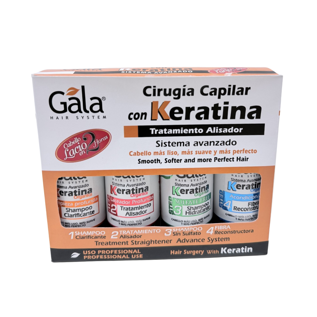 Gala Hair System Advanced Keratin Hair Surgery 4-Step Kit by Farmacias Savia
