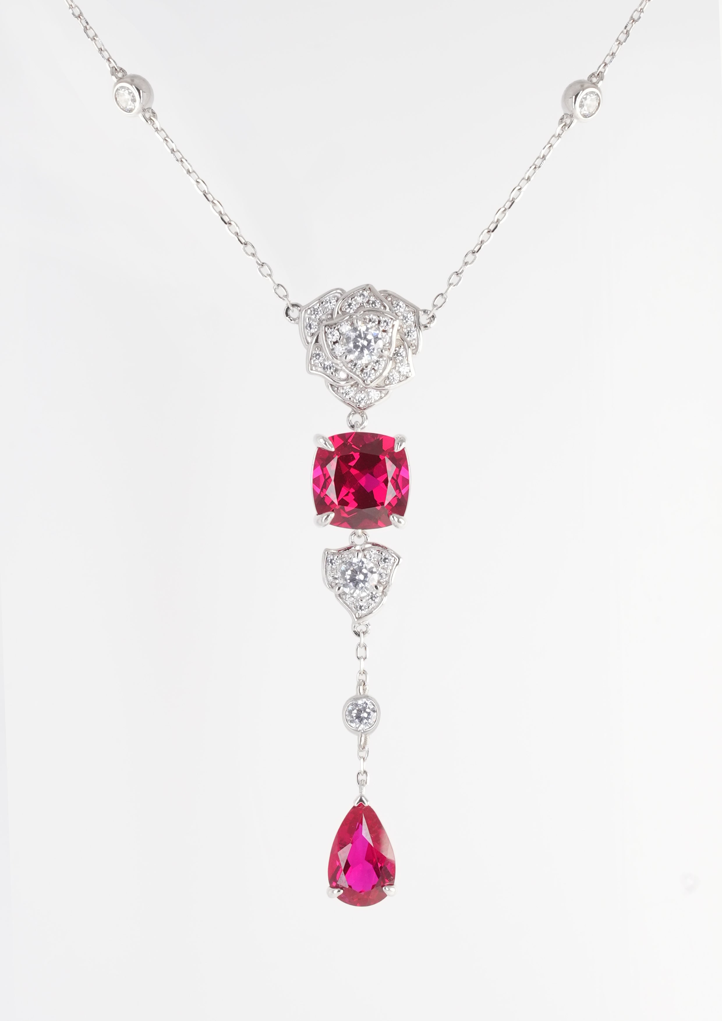 Exquisite Ruby Necklace - Ruby Veil by LINTICO