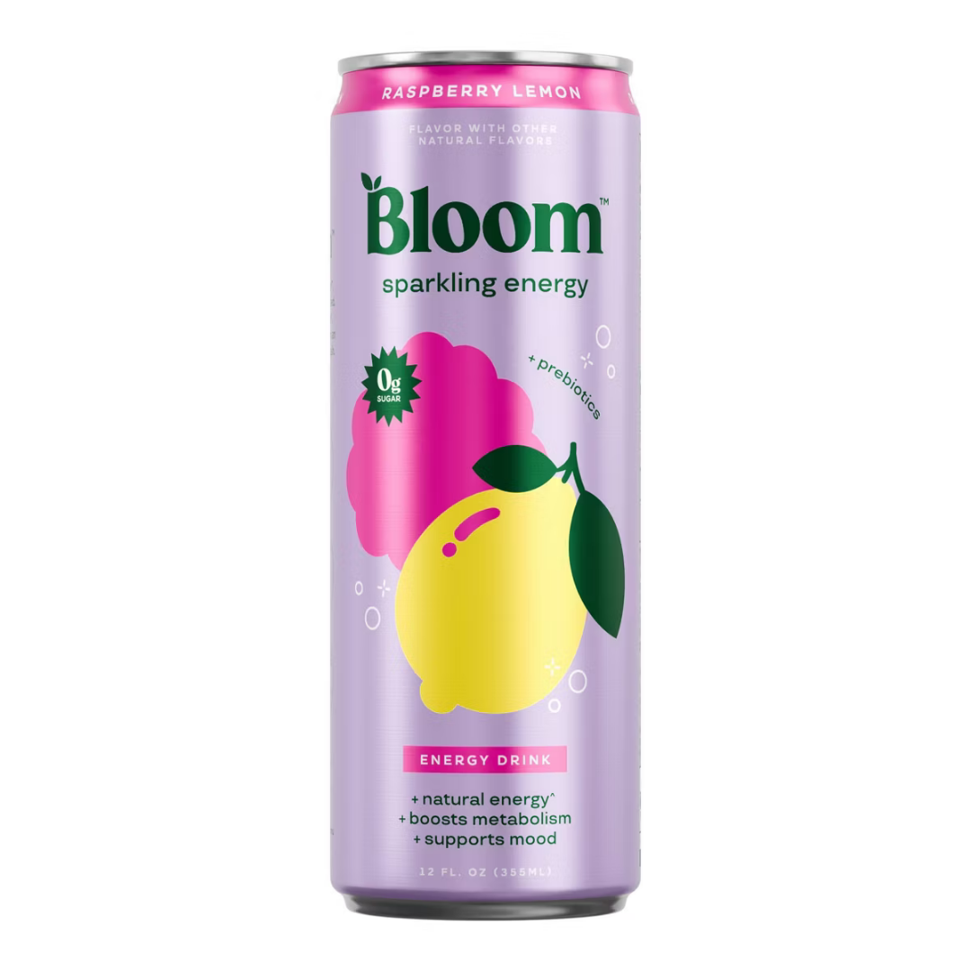 Bloom Nutrition Sparkling Energy Drink Raspberry Lemon (12 fl oz) by Farmacias Savia