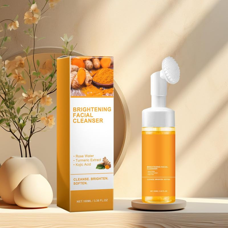 1Pcs Turmeric Facial Cleanser,Urmeric Facial Cleanser，Turmeric Foaming Cleanser,Deep Cleansing of Facial Skin， Turmeric Foaming Cleanser for All Skin by Korean Skin Care