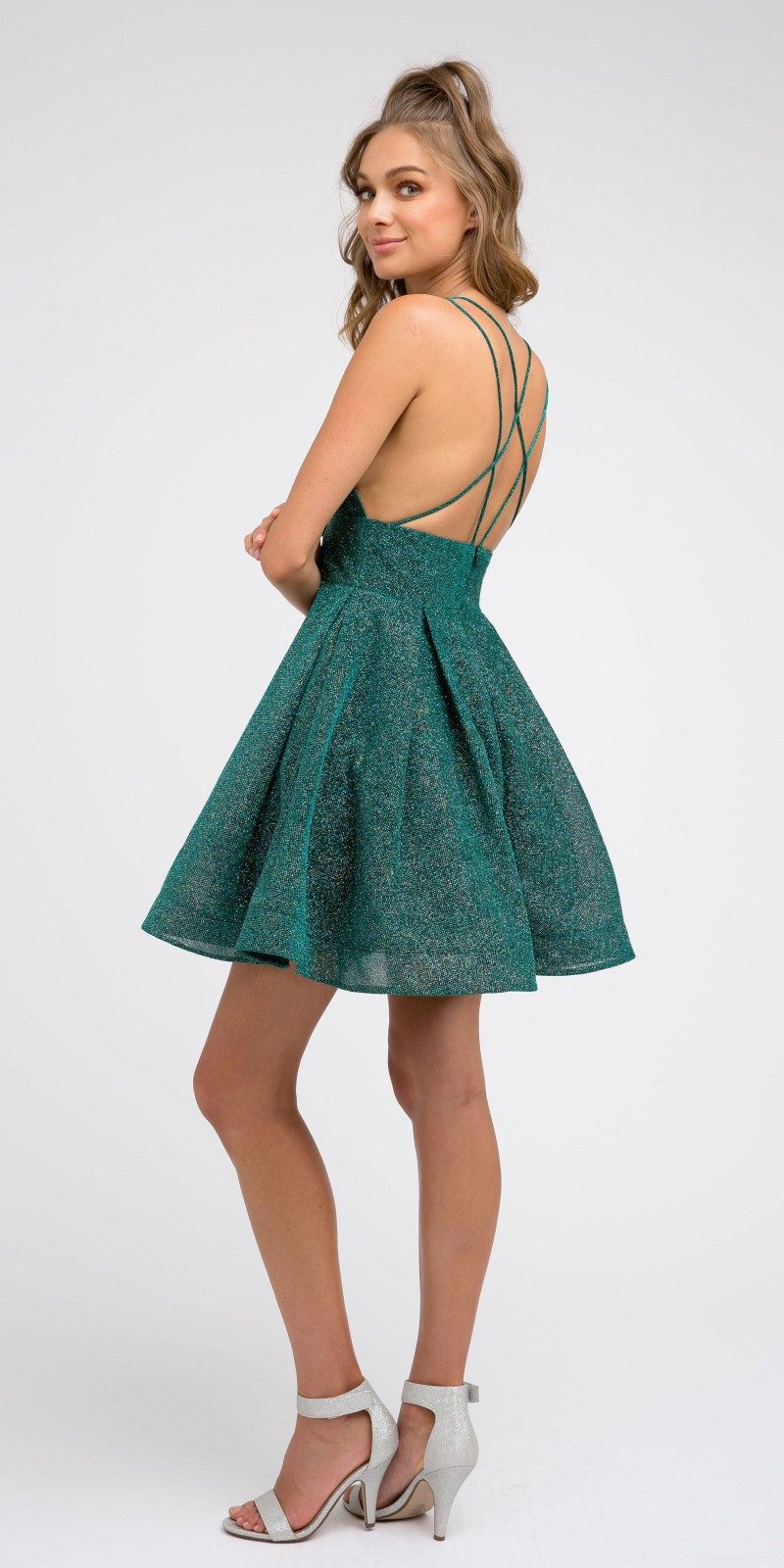 CLEARANCE - Juliet 850 Short V-Neck A-Line Dress with Pockets (Size XS) by DiscountDressShop