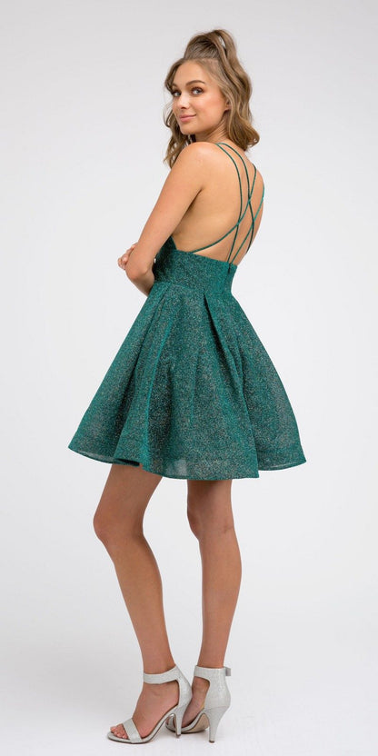 CLEARANCE - Juliet 850 Short V-Neck A-Line Dress with Pockets (Size XS) by DiscountDressShop