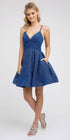 CLEARANCE - Juliet 850 Short V-Neck A-Line Dress with Pockets (Size XS) by DiscountDressShop