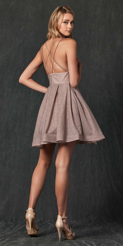 CLEARANCE - Juliet 850 Short V-Neck A-Line Dress with Pockets (Size Small) by DiscountDressShop