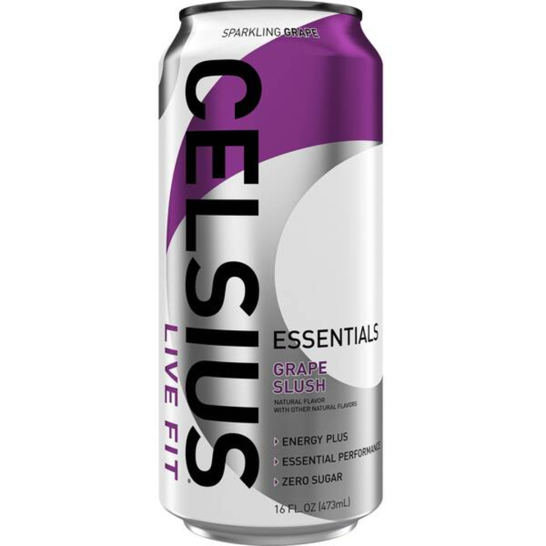 Celsius Essentials Grape Slush Sparkling Energy Drink (16oz) by Farmacias Savia