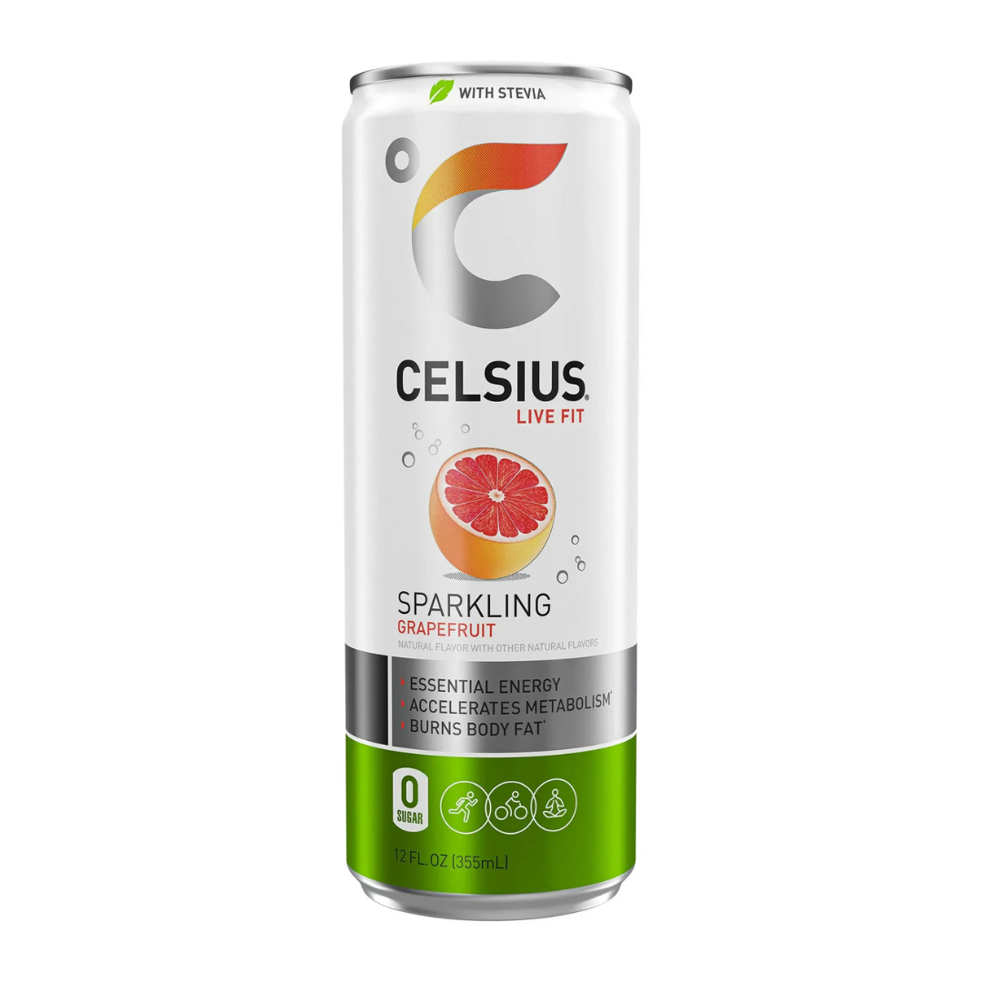 Celsius Live Fit Natural Sparkling Grapefruit Energy Drink with Stevia (12oz) by Farmacias Savia