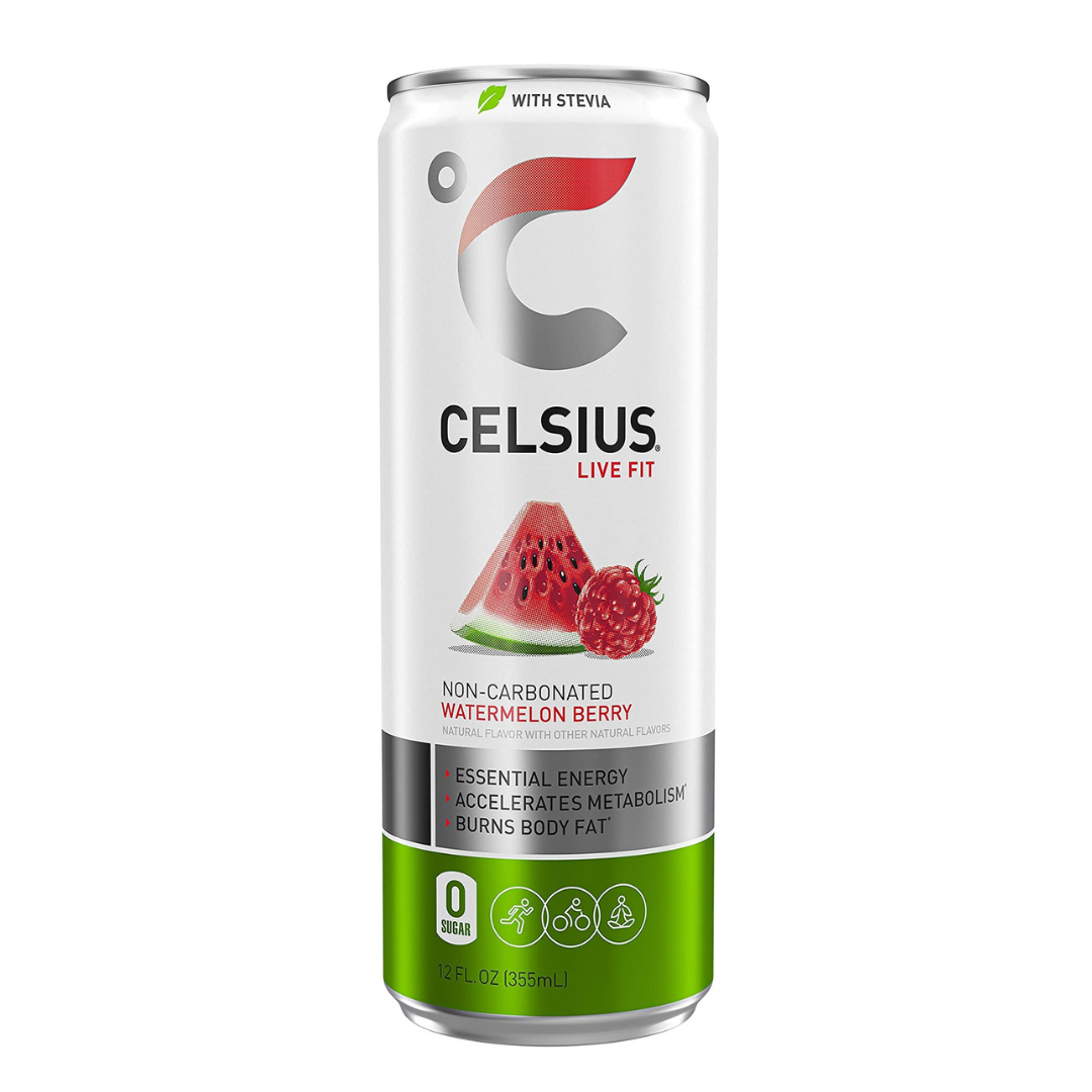 Celsius Live Fit Natural Watermelon Berry Non-Carbonated Energy Drink with Stevia (12oz) by Farmacias Savia