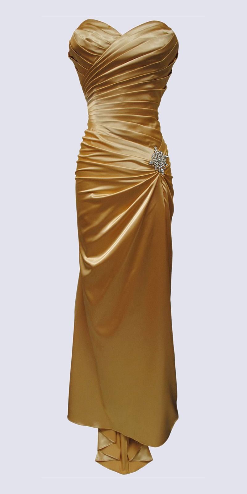 CLEARANCE - Cinderella Divine 8530 Satin Dress Ruched Bodice Sweetheart by DiscountDressShop