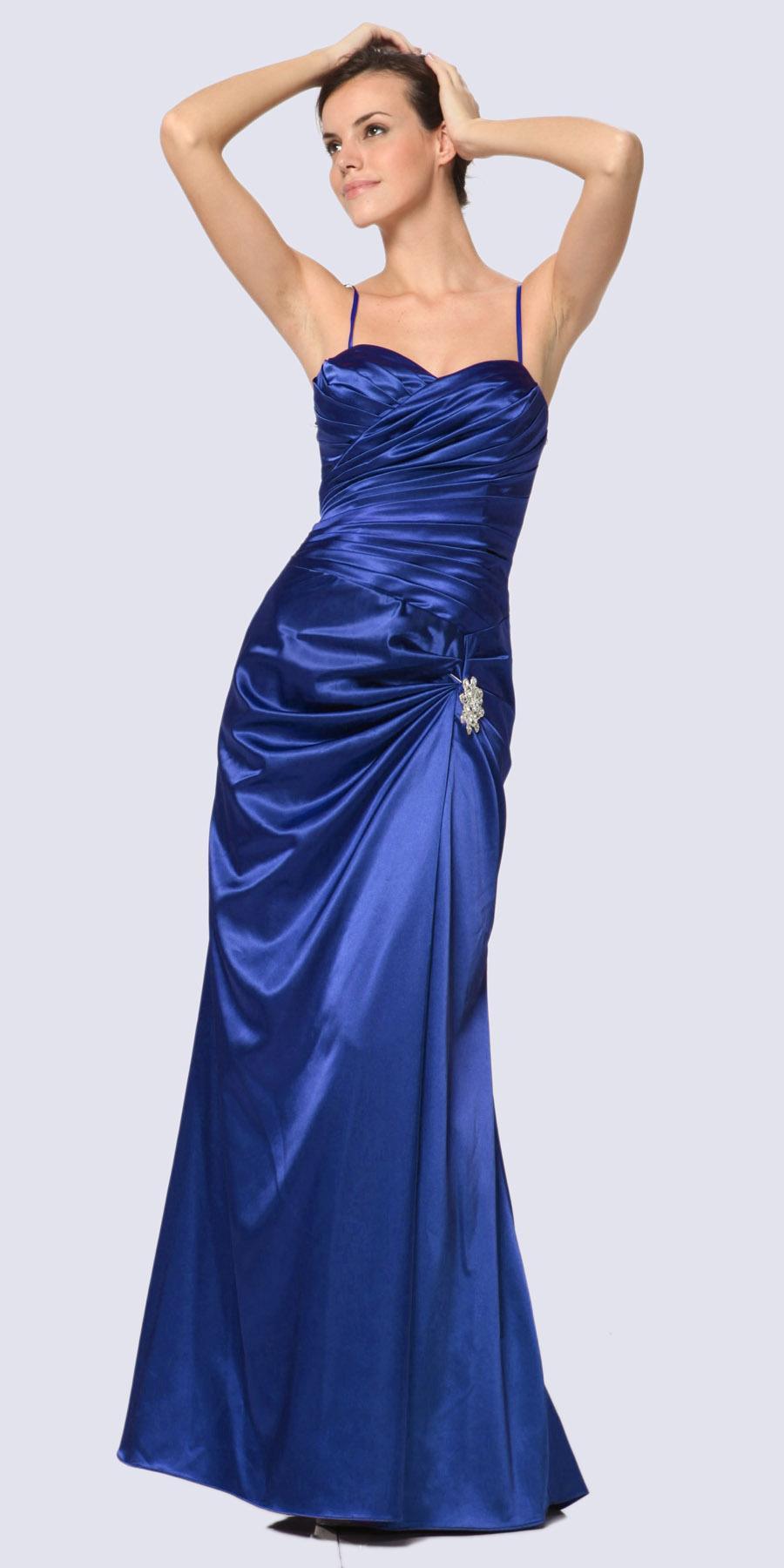 CLEARANCE - Cinderella Divine 8530 Satin Dress Ruched Bodice Sweetheart by DiscountDressShop