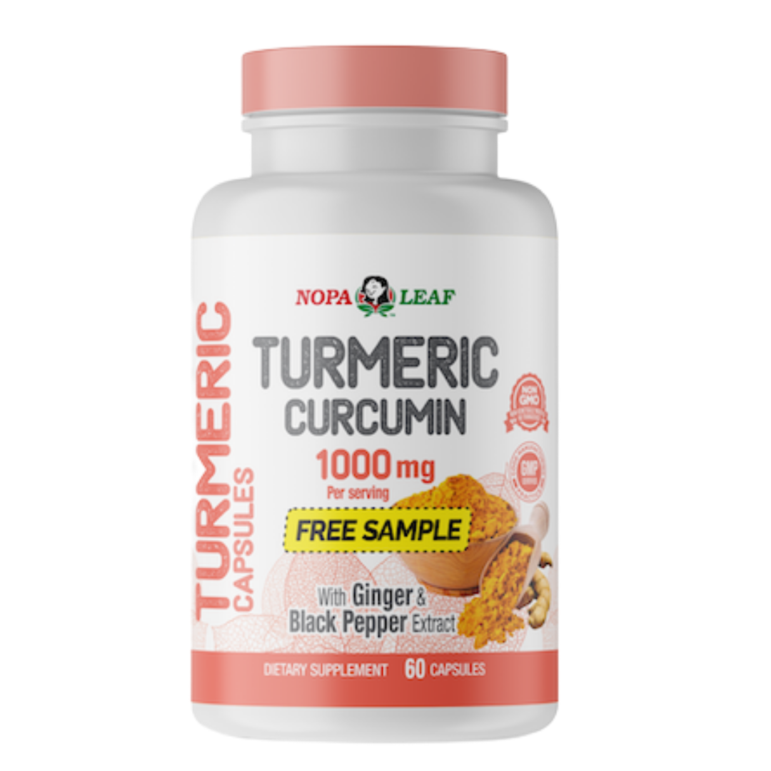 Nopa Leaf Turmeric Curcumin with Ginger &amp; Black Pepper (60 ct) by Farmacias Savia