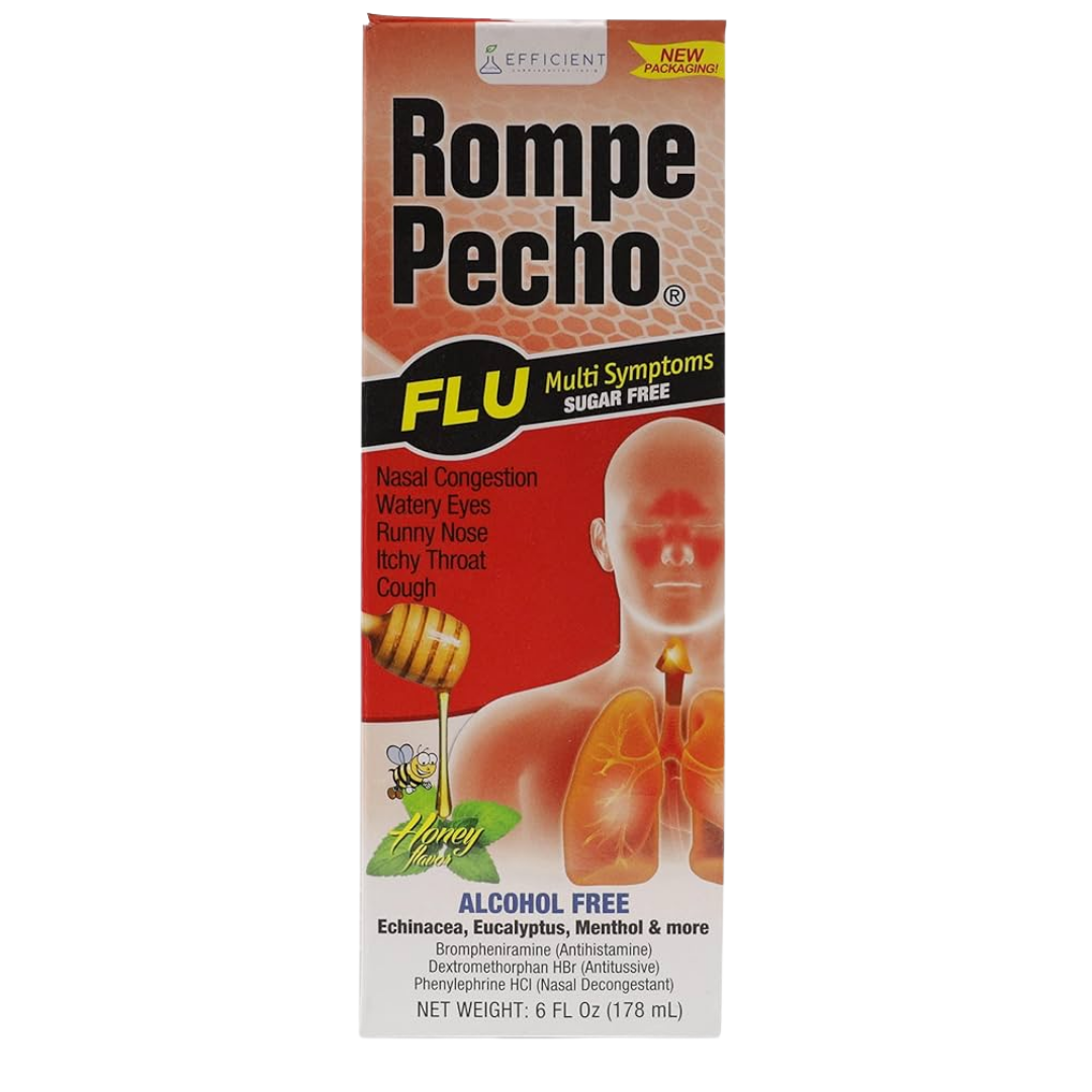 Rompe Pecho Flu Sugar-Free Syrup (6oz) by Farmacias Savia