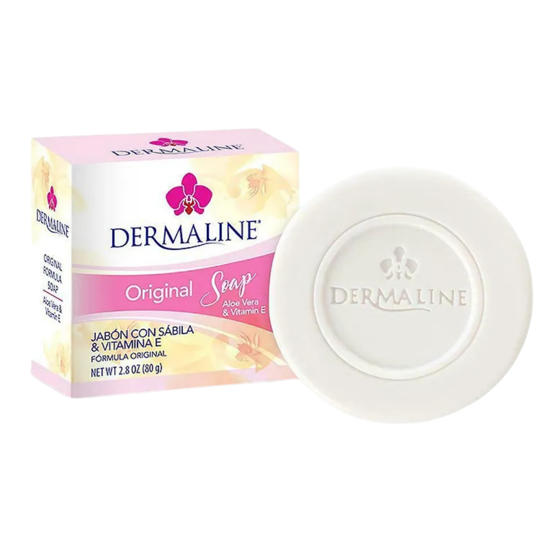 Dermaline Original Facial Soap Aloe Vera &amp; Vitamin E (2.8oz) by Farmacias Savia