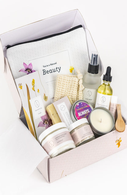 Spa Gift Box, Natural Lavender Bath &amp; Body Relaxing Package for Friend by Lizush