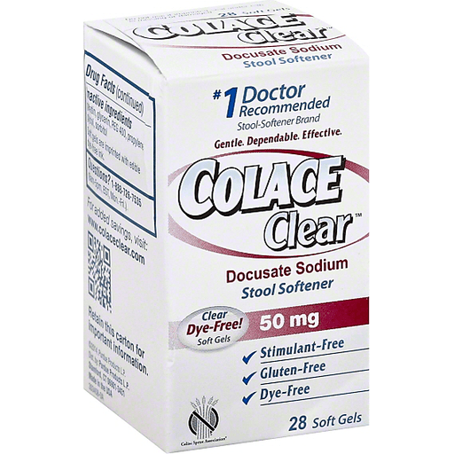 Colace Clear Docustate Sodium Stool Softener 50 Mg Soft Gels by Pasteur Pharmacy