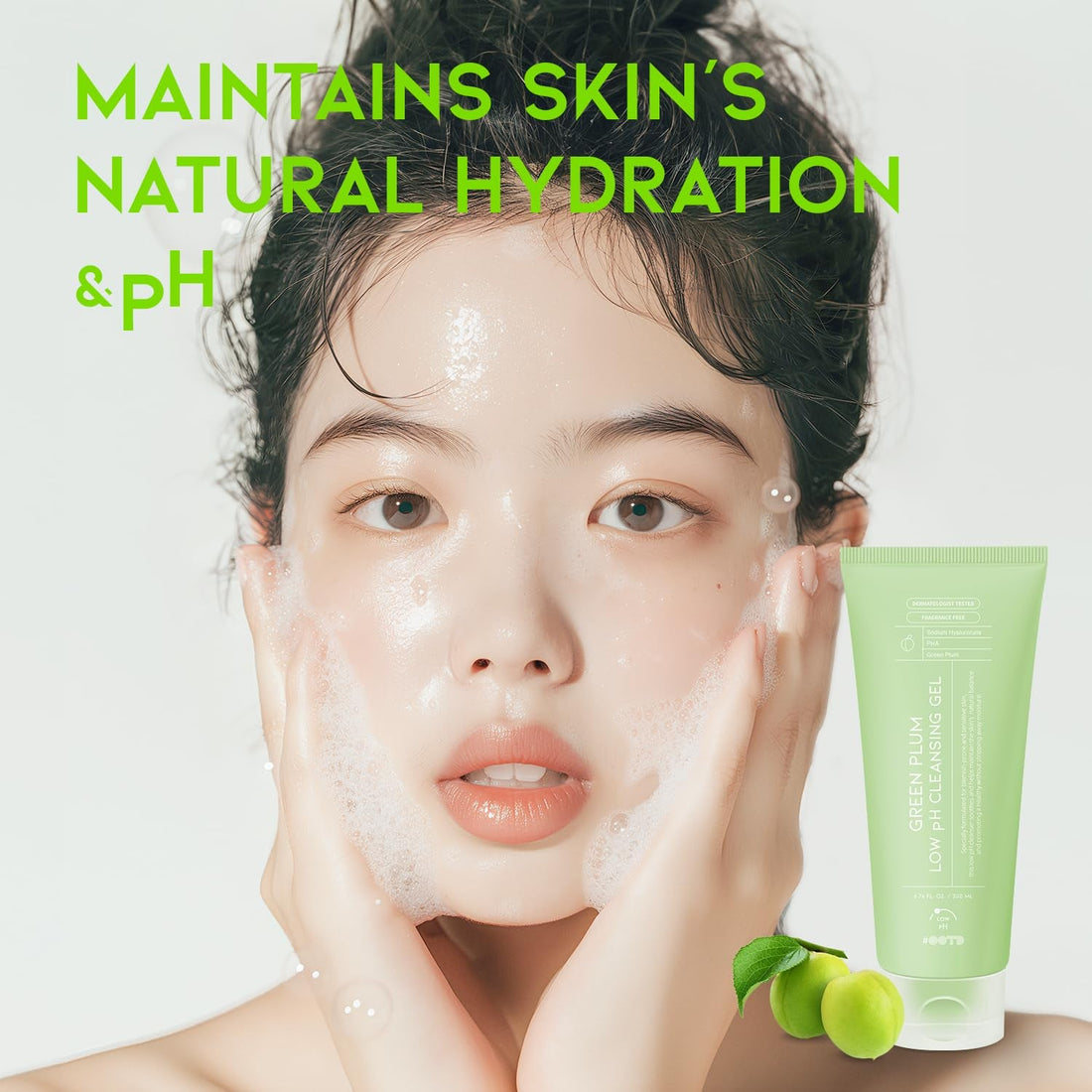 Hydrating Facial Cleanser, Gentle Soothing Korean Cleanser Face Wash for Acne-Prone Sensitive Skin. Green Plum Low Ph Cleansing Gel 200Ml 6.76 Fl. Oz. by Korean Skin Care