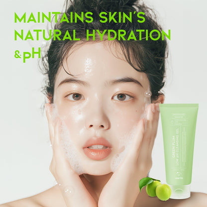 Hydrating Facial Cleanser, Gentle Soothing Korean Cleanser Face Wash for Acne-Prone Sensitive Skin. Green Plum Low Ph Cleansing Gel 200Ml 6.76 Fl. Oz. by Korean Skin Care