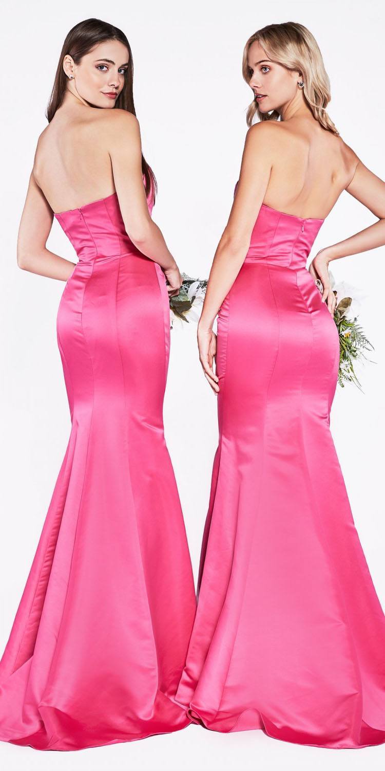 Cinderella Divine 8792 Strapless Sweetheart Neckline Mermaid Satin Gown by DiscountDressShop