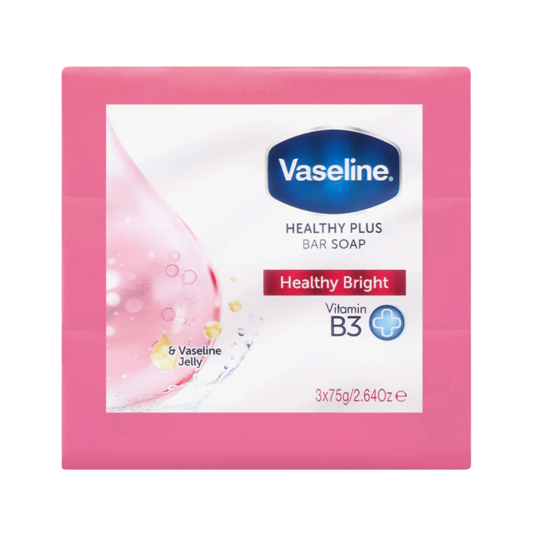 Vaseline Healthy Plus Bar Soap Healthy Bright with Vitamin B3 (3 x 75g) by Farmacias Savia