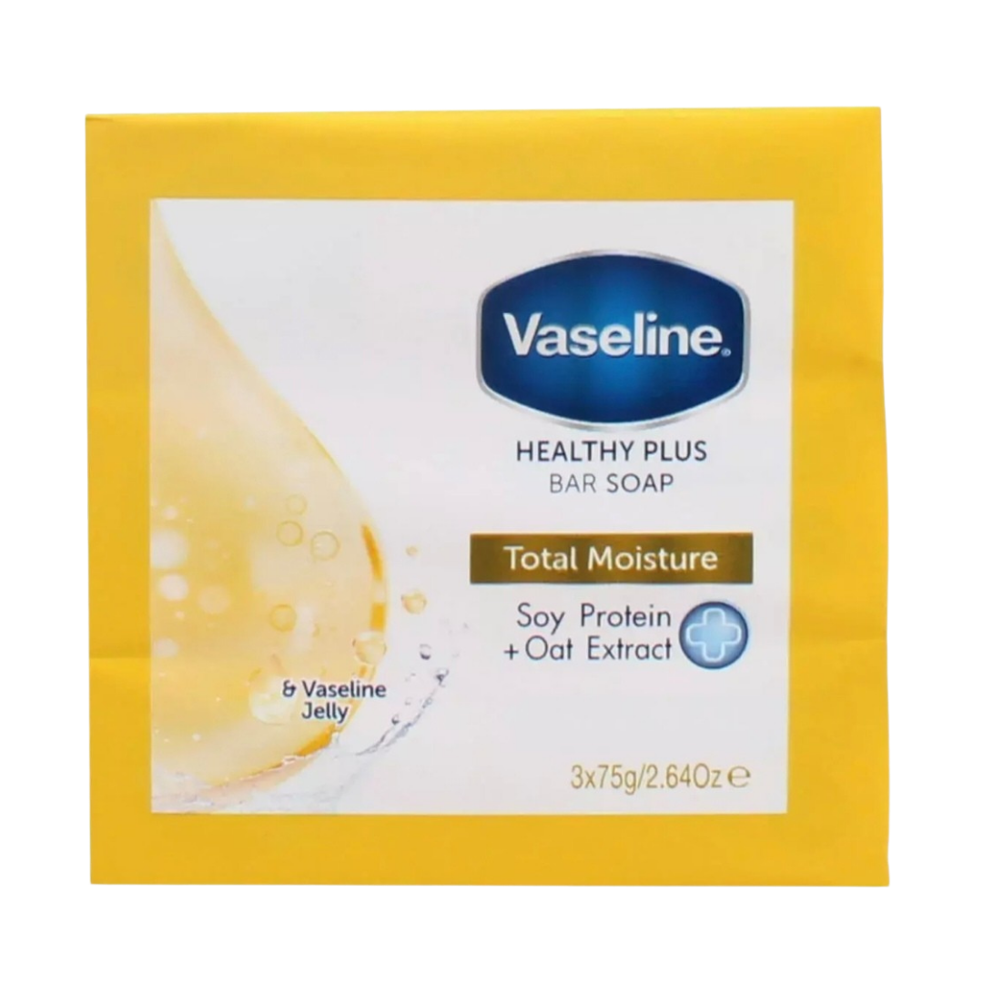 Vaseline Healthy Plus Bar Soap Total Moisture with Soy Protein (3 x 75g) by Farmacias Savia
