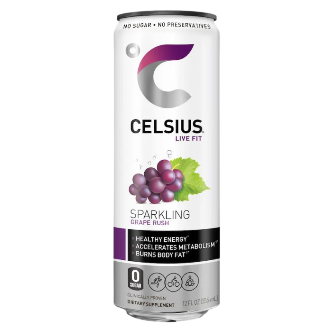 Celsius Sparkling Grape Rush Energy Drink (12oz) by Farmacias Savia