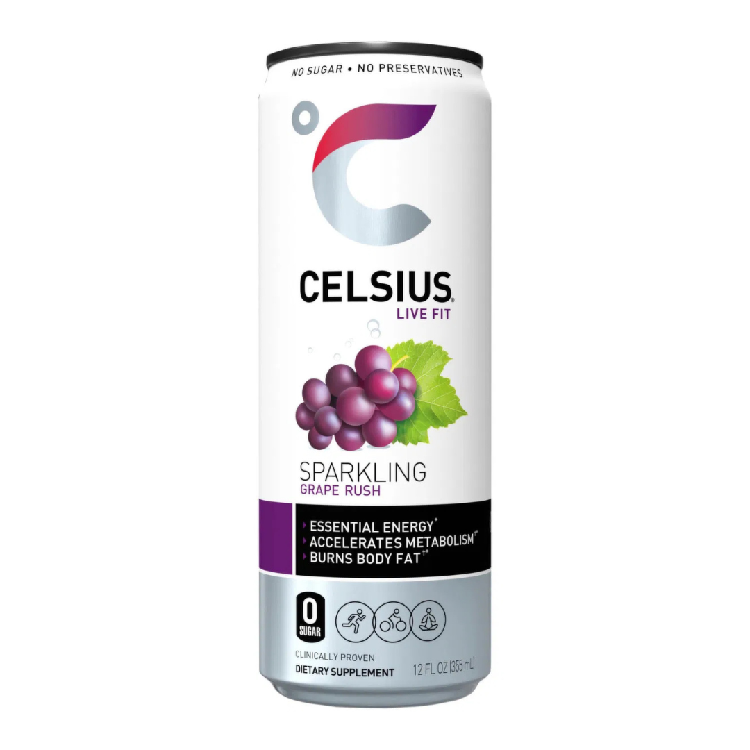 Celsius Live Fit Sparkling Grape Rush Energy Drink (12oz) by Farmacias Savia