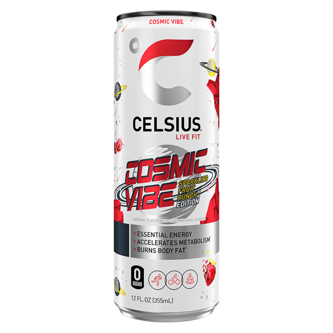 Celsius Vibe Cosmic Vibe Fruit Punch Sparkling Energy Drink (12oz) by Farmacias Savia