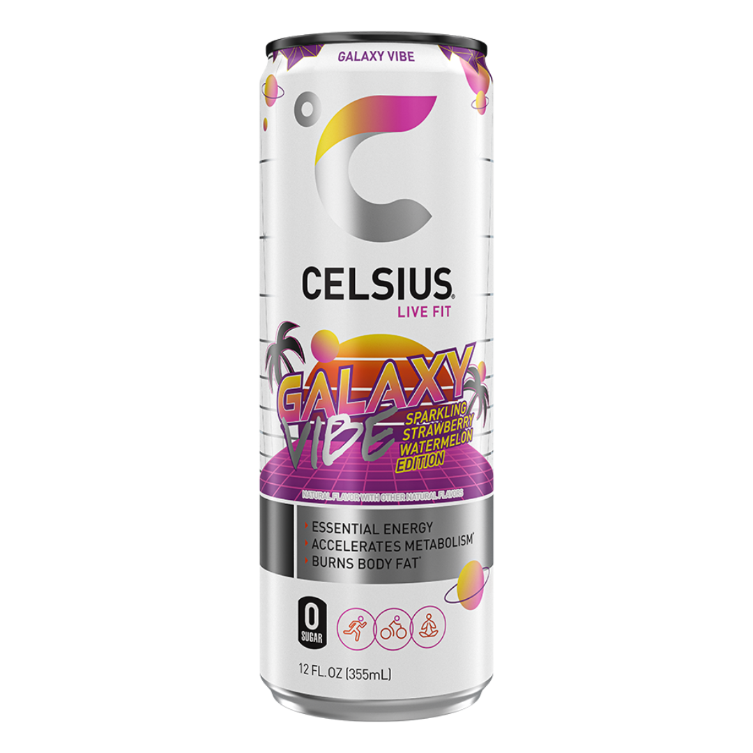 Celsius Vibe Galaxy Vibe Strawberry Watermelon Sparkling Energy Drink (12oz) by Farmacias Savia