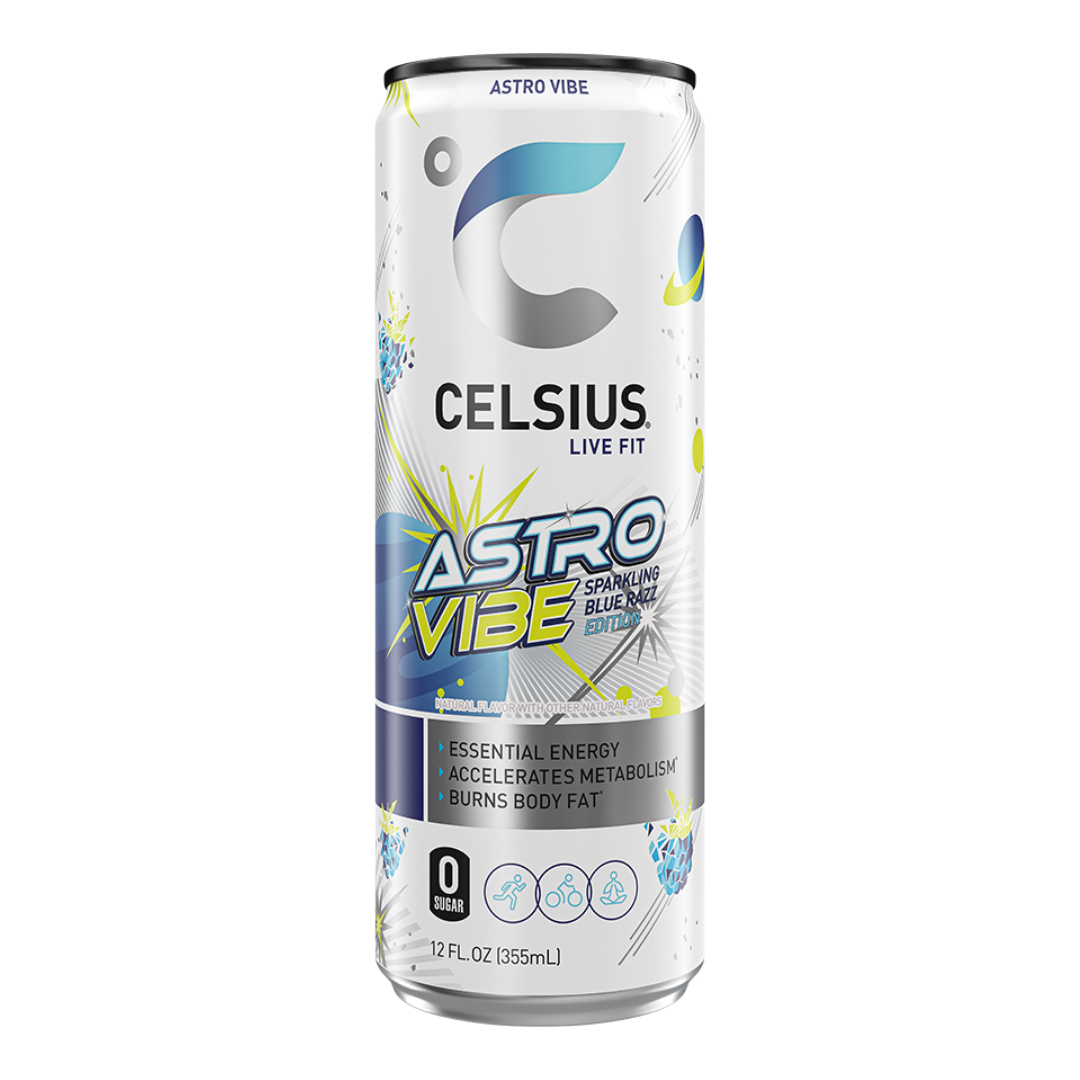 Celsius Vibe Astro Vibe Blue Razz Sparkling Energy Drink (12oz) by Farmacias Savia