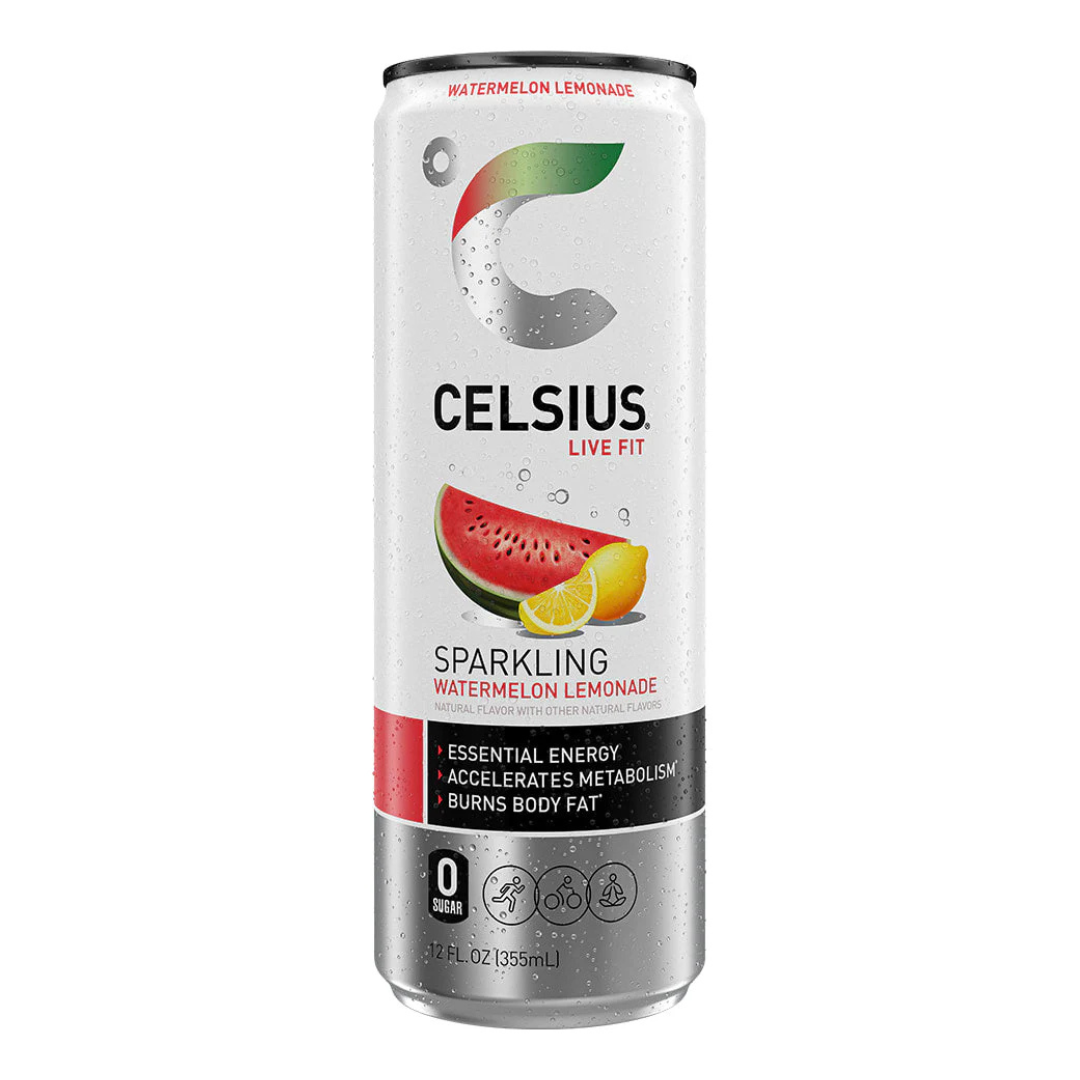 Celsius Live Fit Sparkling Watermelon Lemonade Energy Drink (12oz) by Farmacias Savia