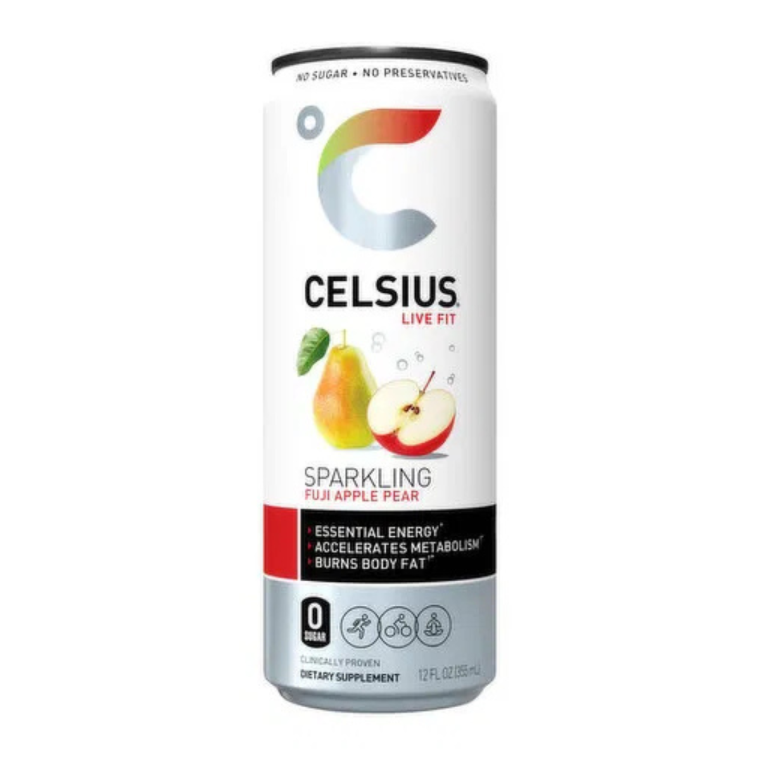 Celsius Live Fit Sparkling Fuji Apple Pear Energy Drink (12oz) by Farmacias Savia