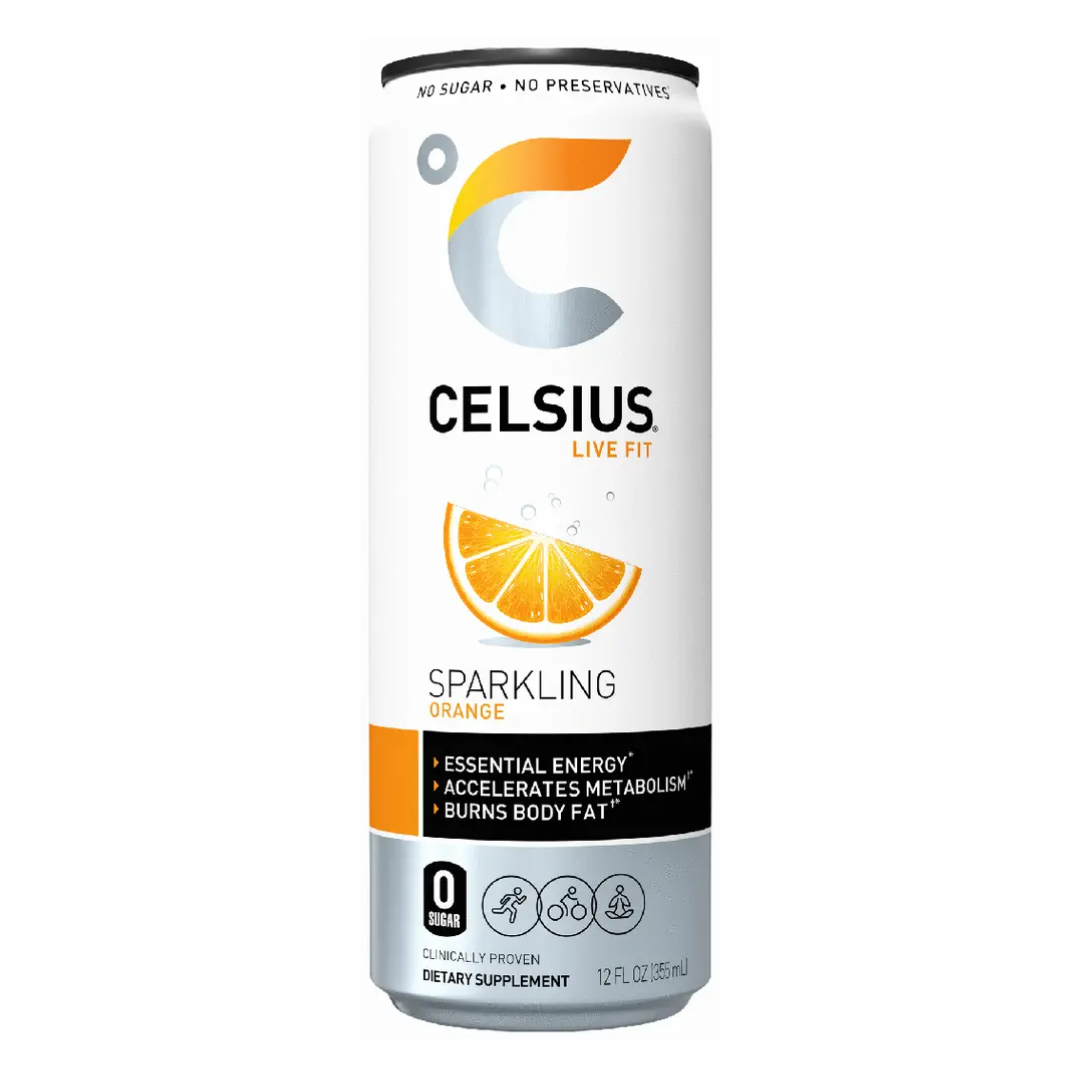 Celsius Live Fit Sparkling Orange Energy Drink (12oz) by Farmacias Savia